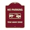 Signmission Designer Series-No Parking Tow Away Zone Burgungy Heavy-Gauge Aluminum, 24" x 18", BU-1824-9821 A-DES-BU-1824-9821 - alternate 1